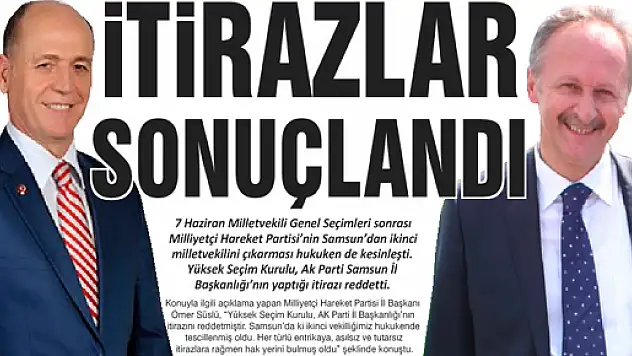İTİRAZ SONUÇLANDI