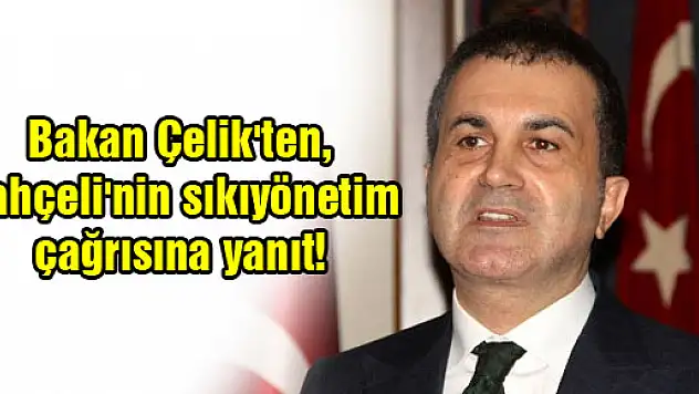 Bakan Çelik'ten, Bahçeli'nin sıkıyönetim çağrısına yanıt!