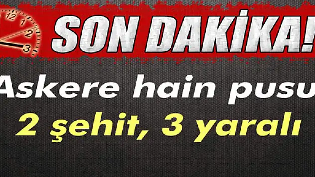 Şemdinli'de askere hain pusu: 2 şehit