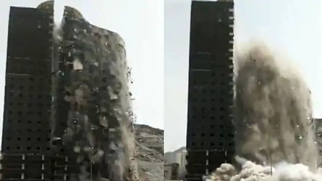 Devasa bina böyle çöktü