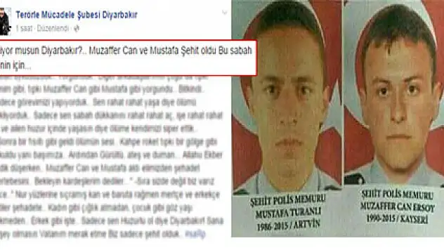 Şehit polislerin meslektaşlarından yürek dağlayan mesaj