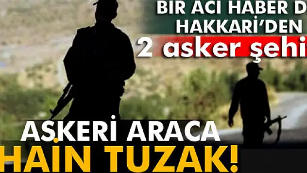 Bir acı haber de Hakkari'den! 2 şehit
