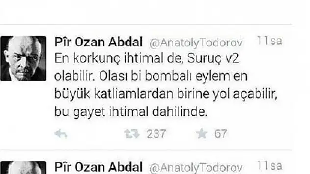 Patlamayla ilgili tweet atanlardan biri yakalandı