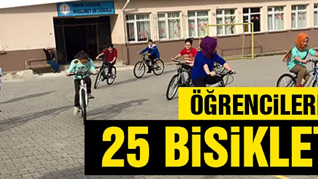 Muslubey Orta okulunda 25 Bisiklet hediye edildi