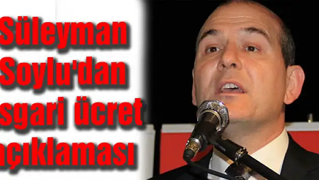 Süleyman Soylu'dan asgari ücret açıklaması