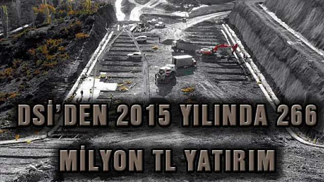 DSİ'DEN 2015 YILINDA 266 MİLYON TL YATIRIM