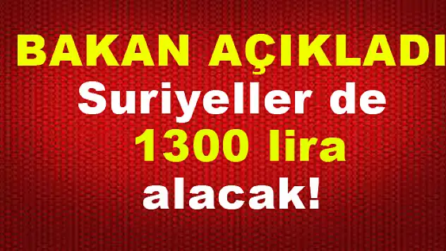 Ramazanoğlu: 'Suriyeli kardeşlerimiz de 1300 lira alacak'