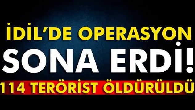 İdil'deki operasyon sona erdi: 114 terörist öldürüldü