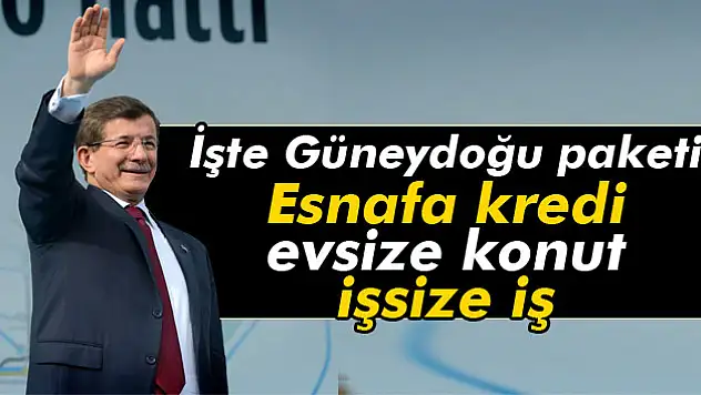 İşte Güneydoğu paketi: Esnafa kredi evsize konut işsize iş