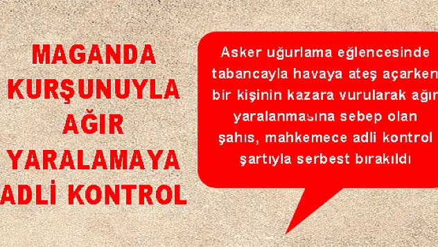 MAGANDA KURŞUNUYLA AĞIR YARALAMAYA ADLİ KONTROL