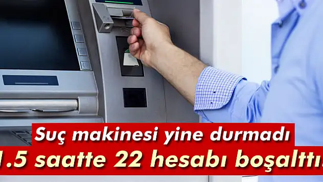 ATM dolandırıcısı 1.5 saatte 22 kişinin hesabını boşalttı