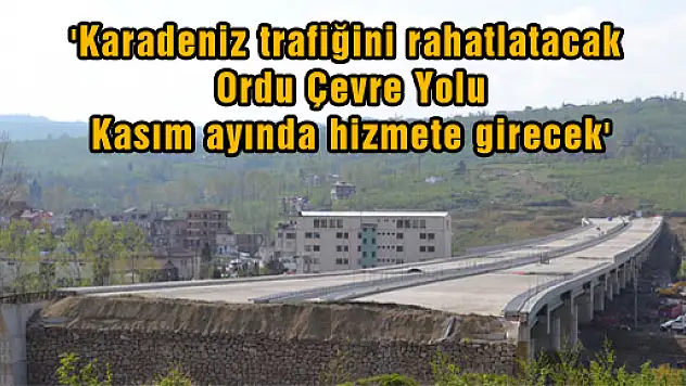'Karadeniz trafiğini rahatlatacak Ordu Çevre Yolu kasım ayında hizmete girecek'