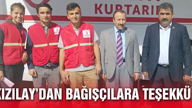 KIZILAY'DAN BAĞIŞÇILARA TEŞEKKÜR