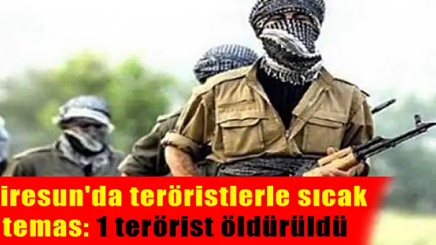 Giresun'da teröristlerle sıcak temas: 1 terörist öldürüldü