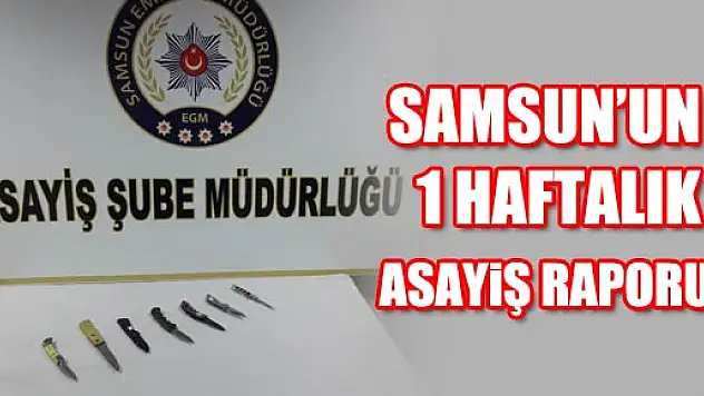 SAMSUN'UN 1 HAFTALIK ASAYİŞ RAPORU