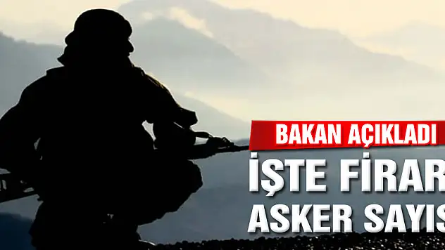 Bakan firari asker sayısını açıkladı