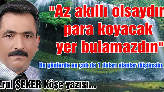 'Az akıllı olsaydın para koyacak yer bulamazdın'