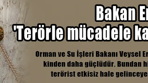 Bakan Eroğlu: 'Terörle mücadele kararlılıkla sürecek'