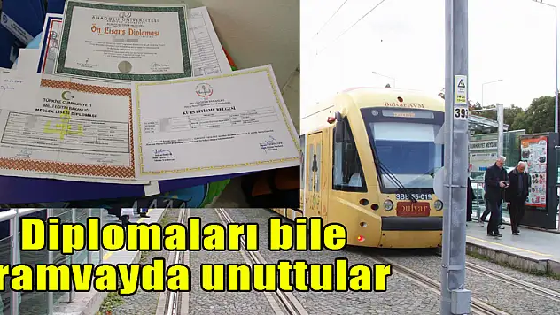 Diplomaları bile tramvayda unuttular