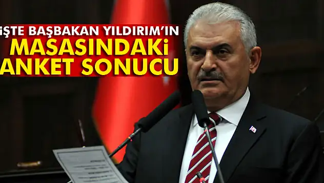 İşte Başbakan'ın masasındaki anket sonucu