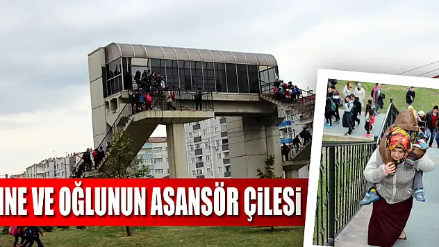 Anne ve oğlunun asansör çilesi!