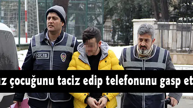 Kız çocuğunu taciz edip telefonunu gasp etti