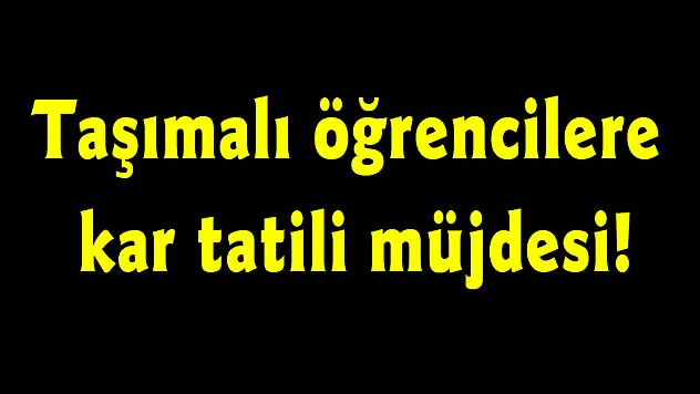 Taşımalı öğrencilere kar tatili müjdesi!