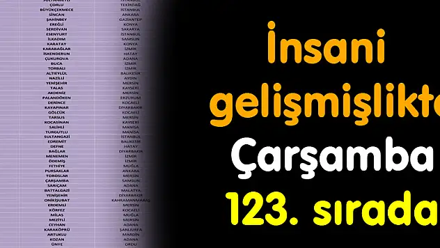 İnsani gelişmişlikte 'Çarşamba 123. sırada'