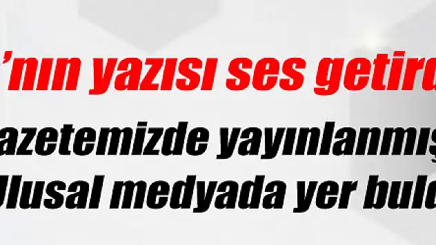 Gonca'nın yazısı ses getirdi!