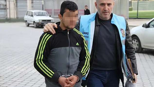 Asfalt kesme makinesini çalarken yakalandı