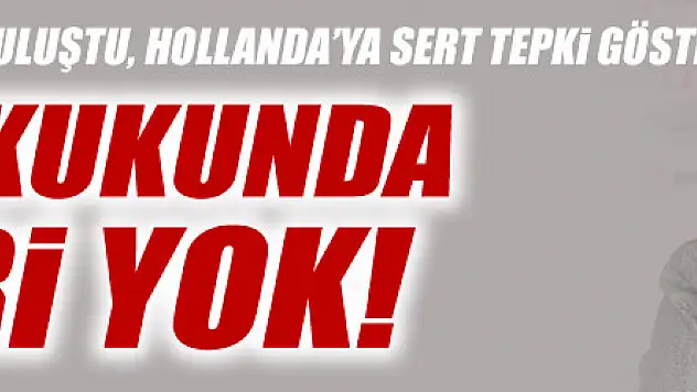 Kılıç: 'Hollanda'nın yaptığının savaş hukukunda bile yeri yoktur' 