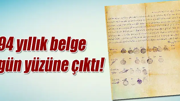 Çeharşenbe'nin 94 yıllık belgesi gün yüzüne çıktı!