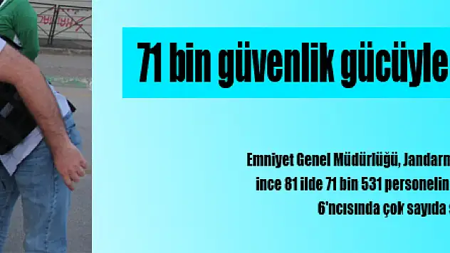71 bin güvenlik gücüyle 'Huzur Türkiye' uygulaması