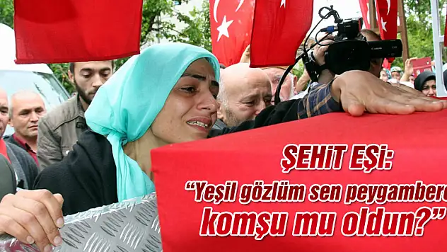 Şehit eşi: 'Yeşil gözlüm sen peygambere komşu mu oldun?'
