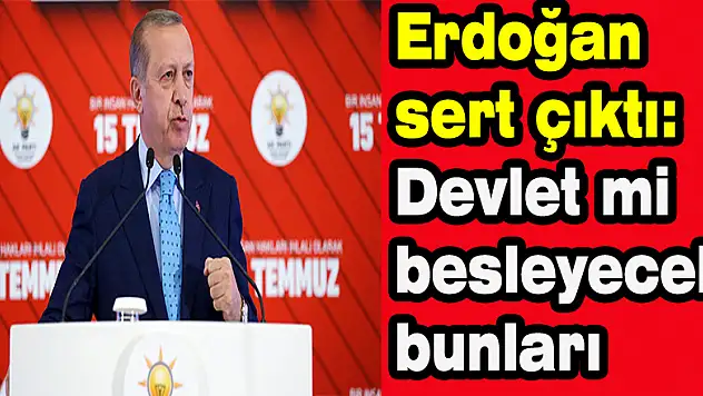 Erdoğan sert çıktı: 'Devlet mi besleyecek bunları'