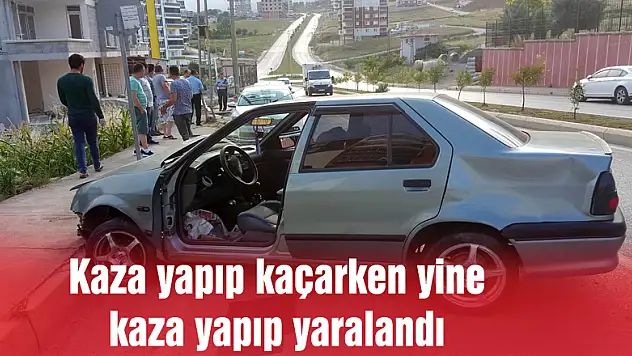 Kaza yapıp kaçarken yine kaza yapıp yaralandı