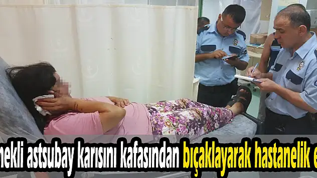 Emekli astsubay karısını kafasından bıçaklayarak hastanelik etti