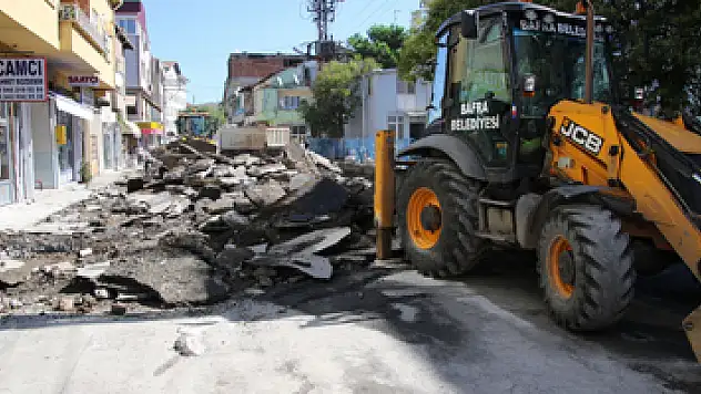 Bafra'da beton yol seferberliği