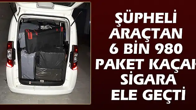 Şüpheli araçtan 6 bin 980 paket kaçak sigara ele geçti