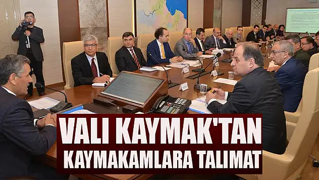 Vali Kaymak'tan kaymakamlara talimat