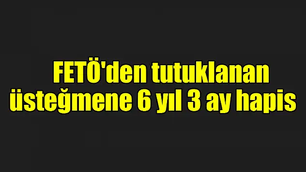FETÖ'den tutuklanan üsteğmene 6 yıl 3 ay hapis