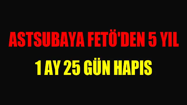 Astsubaya FETÖ'den 5 yıl 1 ay 25 gün hapis 