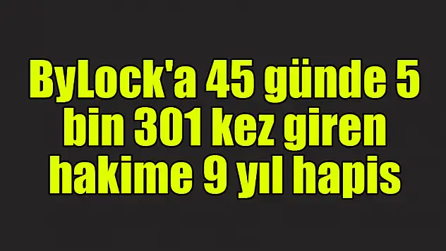 ByLock'a 45 günde 5 bin 301 kez giren hakime 9 yıl hapis 