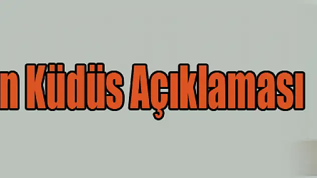 CHP'li Tekin'den Küdüs Açıklaması