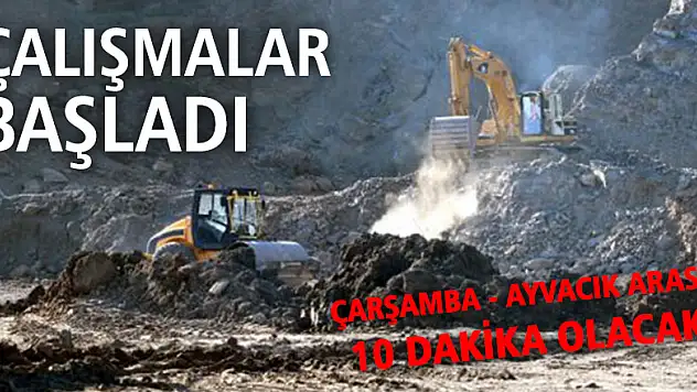 Çarşamba-Ayvacık yolunda çalışmalar başladı