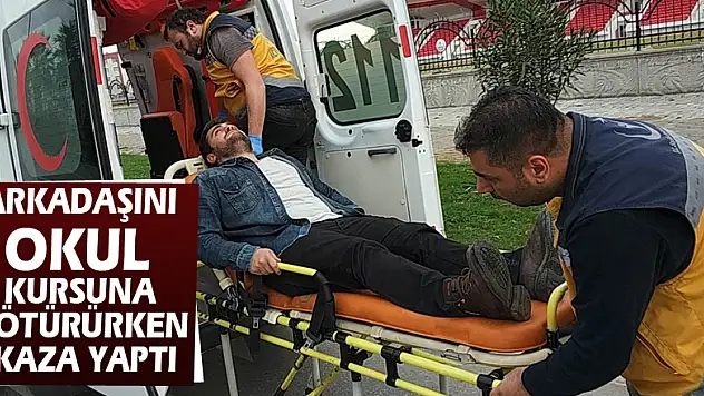 Arkadaşını okul kursuna götürürken kaza yaptı: 1 yaralı