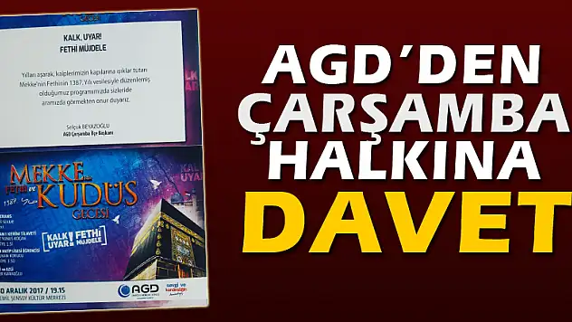 AGD'den Çarşamba Halkına davet