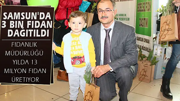 Samsun'da 3 bin fidan dağıtıldı