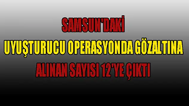 Samsun'daki uyuşturucu operasyonda gözaltına alınan sayısı 12'ye çıktı