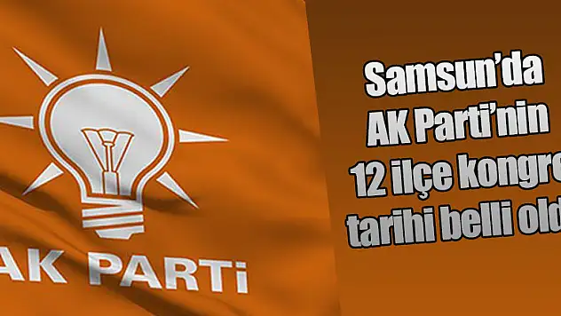 Samsun'da AK Parti'nin 12 ilçe kongre tarihi belli oldu